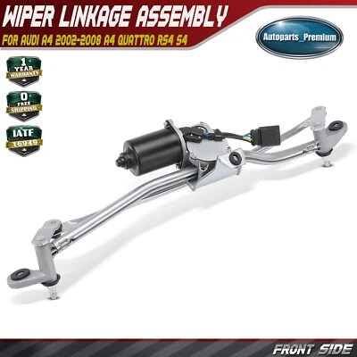 Front Wiper Motor and Linkage Assembly for Audi A4 2002-2008 A4 Quattro RS4 S4 - Image 1 of 4