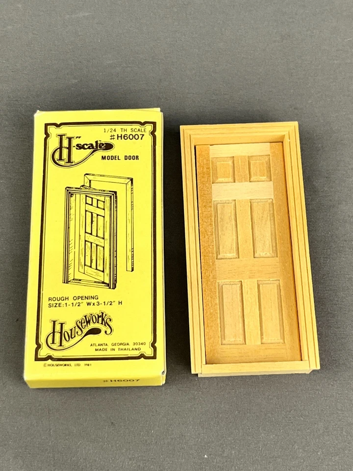 New HALF SCALE DOOR 6 PANEL 1:24 Dollhouse wooden #H6007 miniature Houseworks - Image 1 of 4