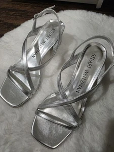 Stuart Weitzman Women's Sandals 7.5 Silver - Picture 1 of 4