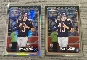 2024 Topps Chrome Caleb Williams (RC) Prizm Refractor + Base - Picture 1 of 2