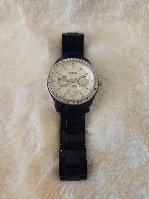 Fossil Women's ES2209 Navy Blue Glitz Multifunction Resin Watch Need Battery - Image 1 of 4