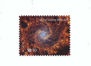 5954 $10.10 Used Priority Mail Spiral Galaxy XF no gum off paper-pale hand stamp - Picture 1 of 2