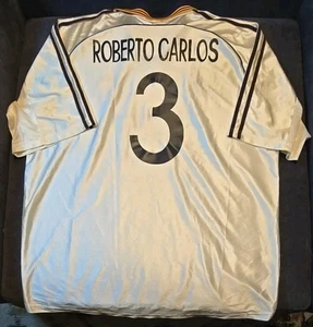 Maglia Roberto Carlos #3 Real Madrid Adidas 1998 1999 2000 originale vintage XL - Foto 1 di 7