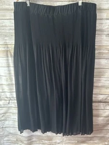 Ophelia Roe Midi Skirt Womens 2X Edgy Faux Silk Black Whimsigoth Witchy Edgy 382 - Picture 1 of 3
