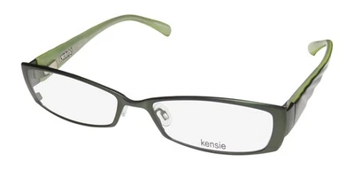 NEW KENSIE RUFFLE EYEGLASS FRAME FE 51-16-135 CAT EYE GREEN WOMENS METAL & - Image 1 of 4