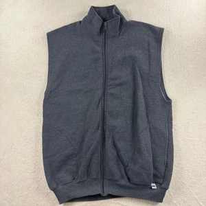Russell Athletic Hombres Chaleco Cremallera Completa Sin Mangas Gris Sudadera Grande Otoño Invierno - Imagen 1 de 8