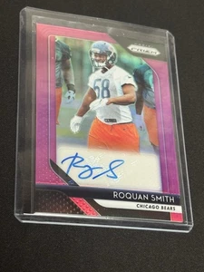 2018 Panini Prizm Roquan Smith Pink Prizm Auto Bears Ravens RC Rookie SP - Picture 1 of 3