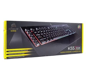 Brand New Sealed Corsair K55 RGB Wired Gaming Keyboard - Black RGP0031 - Picture 1 of 2