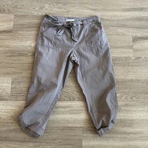 Pantalones capri Ann Taylor Loft para mujer Petite 8P marrón atado cintura - Imagen 1 de 16