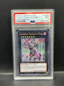 Yugioh PSA 9 MINT Legendary Magician of Dark WSUP-EN052 Secret Replica/1st #4361 - Picture 1 of 2