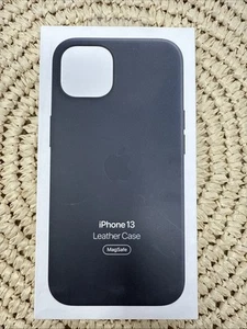 GENUINE Apple Leather Case w/ Magsafe iPhone 13 - Midnight Black NEW - Photo 1 sur 9
