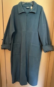 L L Bean Fleece Morgenmantel Damen XL türkis blau durchgehender Reißverschluss - Bild 1 von 4
