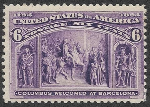 MH 1893 6c Columbian Postage Stamp, Scott #235* cv $55 - Picture 1 of 3