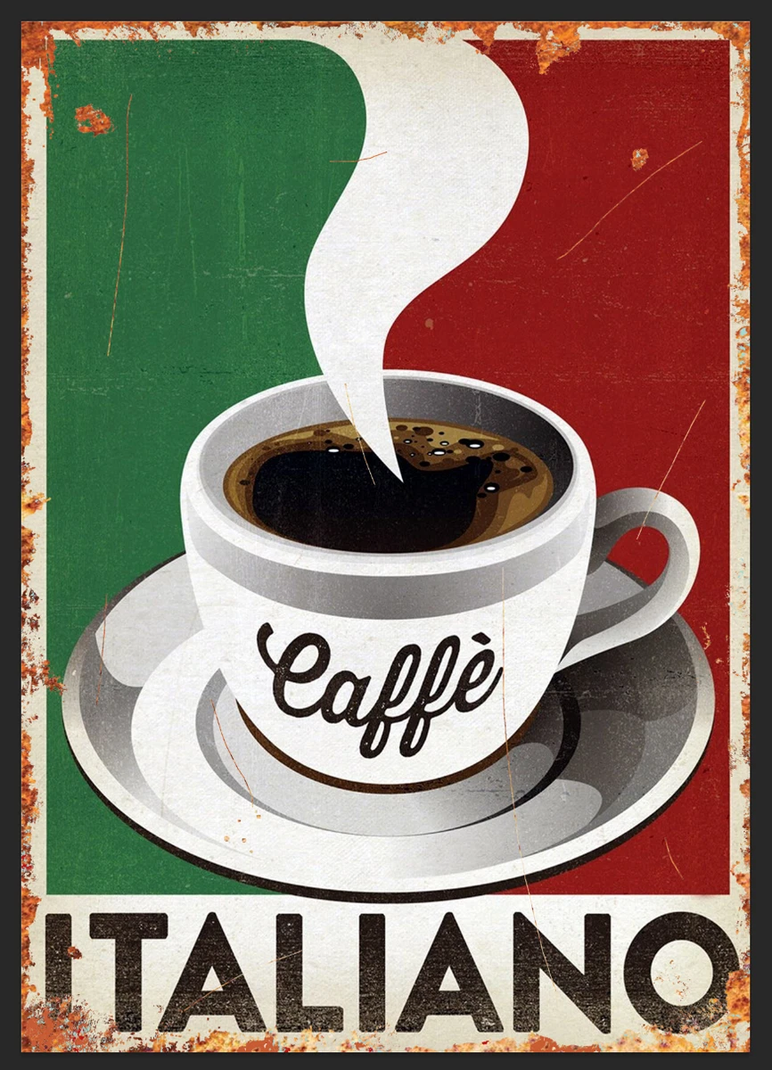 2 Targhe In Metallo Vintage Per Caffè, 20x30 Cm, Ricette Classiche, Decorazione Da Parete Per Bar E Pub