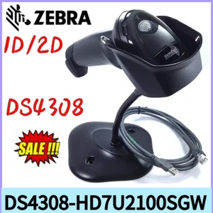 Zebra DS4308-HD7U2100SGW High-Density 1D/2D USB Handheld Barcode Scanner w Stand - Picture 1 of 6