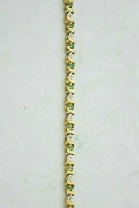 Diamond Emerald Tennis Bracelet (BTS736) - Picture 1 of 3