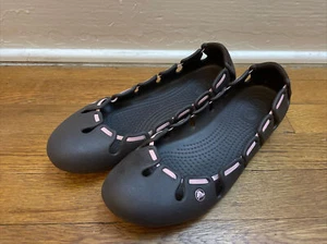 Crocs Springi Slip On Ballet Comfort Flats Espresso Brown/Pink Womens Size 9 - Picture 1 of 3