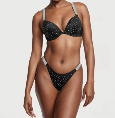 Victoria’s  Secret 2 Pc  Swim Suit Bombshell 34C Push-up W/Medium  Thong Last 1 - Image 1 of 4