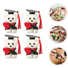  4pcs Graduation Bear Decoration Stuffed Bear Doll Graduation Bouquet Packaging