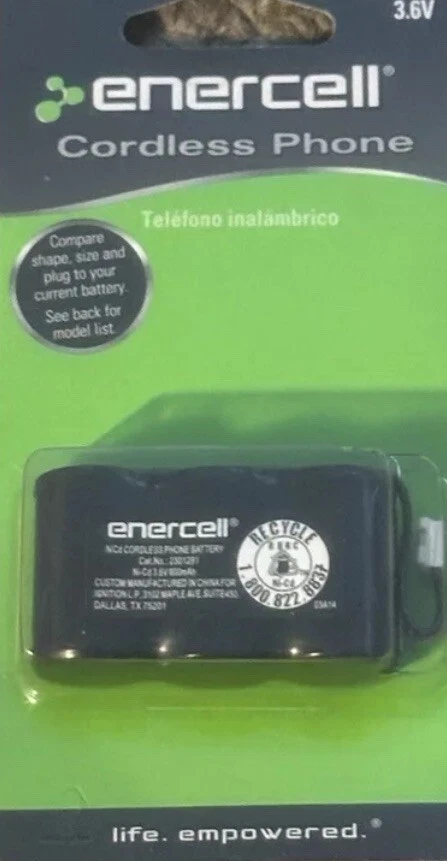 Enercell Cordless Phone Battery GE 2301281 Ni-Cd 600mAh 3.6V  Foto 1 de 1