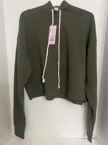 Sudadera corta para mujer Wild Fable en verde oliva, talla mediana 7-8. - Imagen 1 de 3