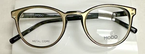 MODO 6603 Men's Handmade Eyeglass Frames Gold/Black Plastic Metal Core 47-21-140 - Picture 1 of 5