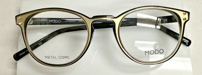Monturas de gafas hechas a mano para hombre MODO 6603 núcleo de metal de plástico dorado/negro 47-21-140 Foto 1 de 4
