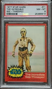PSA GRADED: 1977 STAR WARS #71 INCREDIBLE THREEPIO NM-MT 8 - Picture 1 of 2