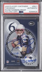2000 Playoff Contenders Round Numbers, Proof, Tom Brady Rookie & Autograph,POP 1 - Picture 1 of 14