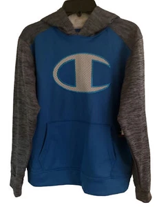 CHAMPION Youth Boy’s Deep Hotline Blue/Silver Pullover Hoodie~~Size M - Picture 1 of 7