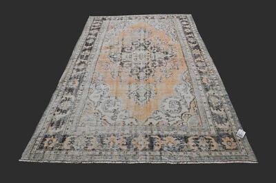 Vintage Turkish Oushak Rug, Orange 6x9 ft, Handmade Wool, Bohemian Anatolian - Image 1 of 4