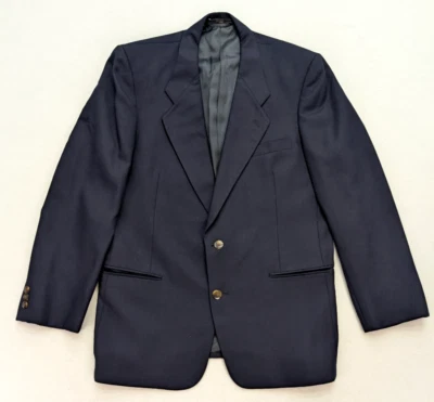 Chaqueta Blazer Abrigo Deportivo Albert Nipon Bachrach Para Hombre Talla 42R Azul Marino Lana Foto 1 de 4