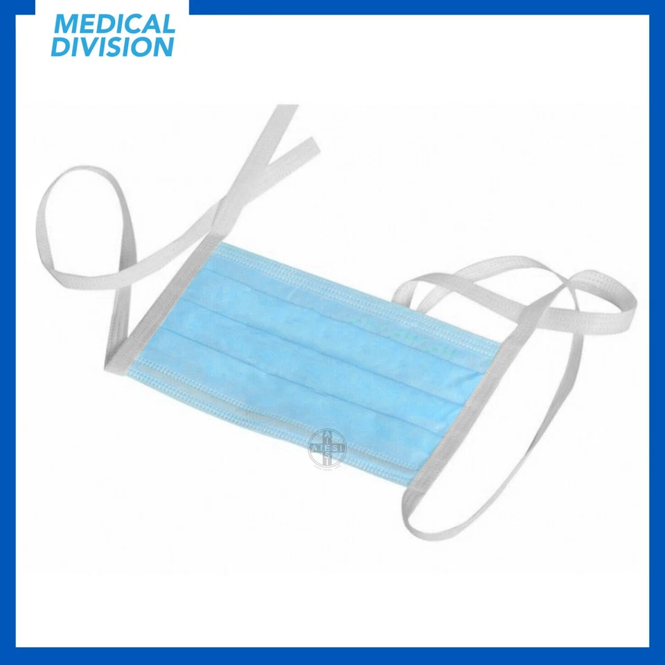 50 Mascherine Chirurgiche monouso in TNT con lacci 3 strati verdi - maschere