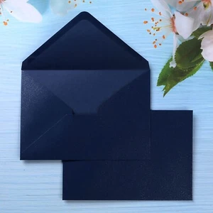 PONATIA 50 Pieces/Pack A7 Envelopes, 5.25 x 7.5'' Shiny Navy BlueEnvelopes fo... - Picture 1 of 8