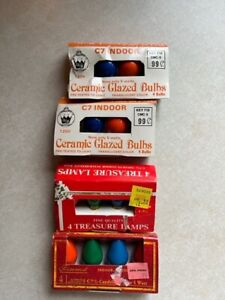 20 Vintage Christmas C7 Light Bulbs Working Assorted Colors & Brands