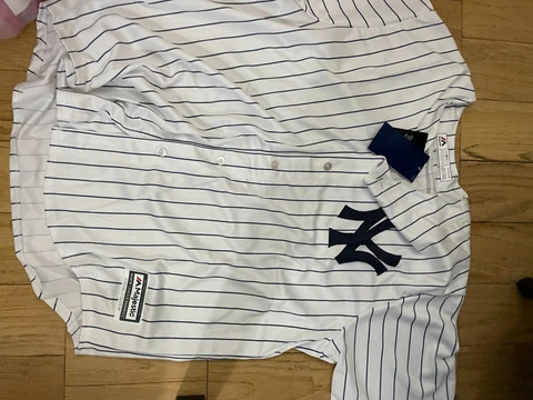 New Majestic Authentic Mark Teixeira Yankees Pinstripe 2XL Jersey Cover