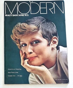 Vtg MODERN BEAUTY SHOP Magazine April 1973 Paris Looks & Men’s Styles + POSTER - Picture 1 of 7