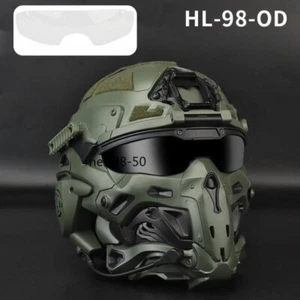 Tactical Helmet Built-In Communication Headset Antifog Fan Flip Up Goggles Gift - Picture 1 of 20