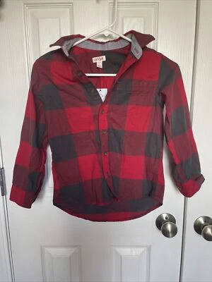 Camisa con botones de manga larga a cuadros Buffalo para niños Cat & Jack roja/negra talla 6/7 Foto 1 de 4
