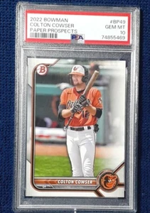 2022 Bowman BP49 Colton Cowser PSA 10 Gem-Mt Paper Prospects Baltimore Orioles - Picture 1 of 3