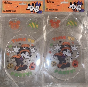 Set Of 2 New Disney Halloween Gel Window Cling Mickey Mouse & Minnie Mouse - Picture 1 of 1