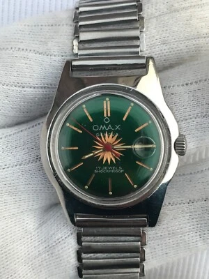 Reloj suizo de cuerda manual vintage Omax Geneva 17 joyas a prueba de golpes para hombre Foto 1 de 4