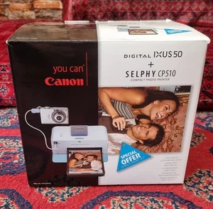 Canon Digital IXUS 50 Camera with Canon Selphy CP510 Photo Print, INK AND MORE! - Picture 1 of 12