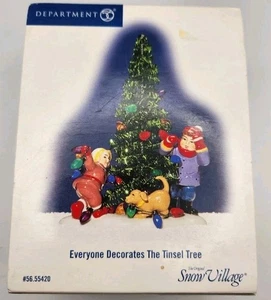 Dept 56 Snow Village "Everyone Decorates the Tinsel Tree" 55420 w/ Box - Picture 1 of 6