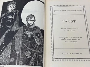 FAUST BY GOETHE (c.1935, DE LUXE ED)-J J LITTLE & IVES PUB- HARRY CLARKE ILLUST - Picture 1 of 16