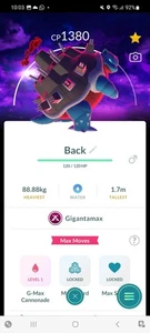 Pokemon Go Dynamax Blastoise ( Normal ) ( Background) - Picture 1 of 2
