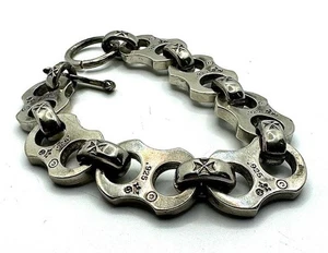 C'est Magnifique Vintage Silber schweres industrielles Gliederarmband 90 Gramm - Bild 1 von 8