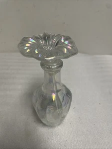 Vintage Klarglas Glanz irisierende Blume Sammlerstück Parfum Flakon unbeschriftet - Bild 1 von 10