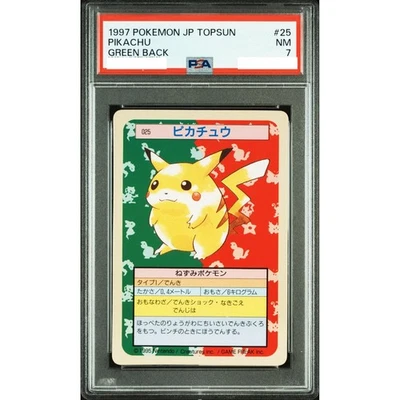 PSA 7 Pikachu Topsun Green Back #25 Pokemon Card Japanese 1997 - Image 1 of 2