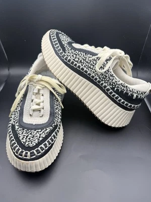 Zapatillas de plataforma Dolce Vita Dolen de cuero y ganchillo para mujer ~ talla 5,5, usadas en excelente estado Foto 1 de 4